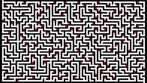 Maze solving with dead-end filling algorithm