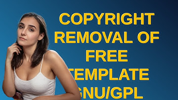 Joomla: Copyright removal of free template GNU/GPL