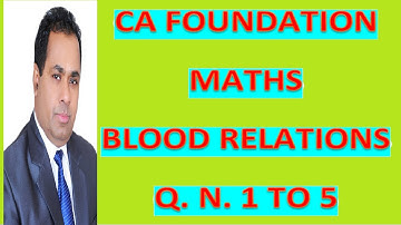 BLOOD RELATION CLASS 3 FOR CA FOUNDATION COURSE  BUSINESS MATH BY H L GUPTA