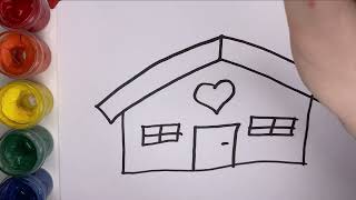 Drawing a Picture of a house with Song for Kids | ارسم صورة لمنزل | нарисуй домик