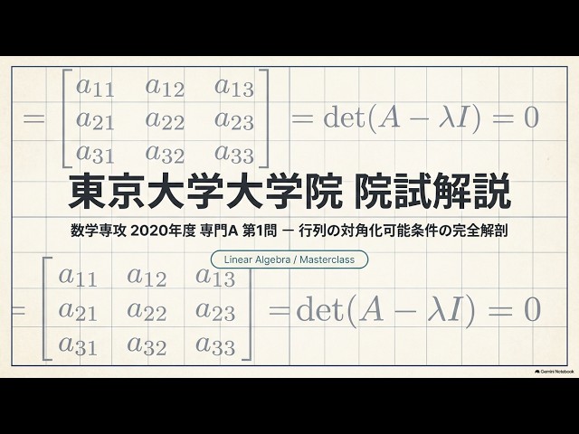 2020 University of Tokyo Graduate School Mathematics Entrance Exam