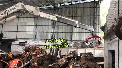 floor mounted 360 rotation crane with scrape and wood grabber India 8247752105