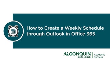 How to Create a Weekly Schedule through Outlook in Office 365
