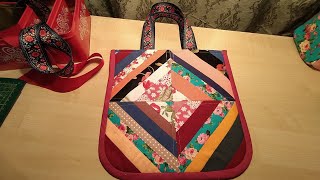 17. Лоскутная сумочка для внучки.👛 Двойной кант. 👜Пэчворк.🔥