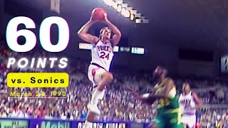 Suns vs. Sonics 3/24/1990 (Highlights) - Tom Chambers Scores 60 Points!