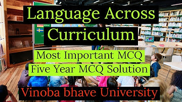 Language Across Curriculum| Most Important MCQ Question | VBU B.Ed
