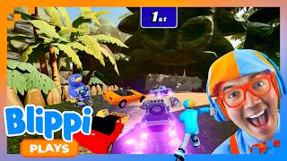 ALL Racing Games With Gamer Blippi! 🏎️ BEST OF BLIPPI PLAYS ROBLOX! | Educational Gaming