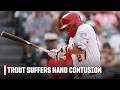 Mike Trout leaves game after HBP on left hand | ESPN MLB