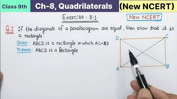 Class 9th Chapter 8 Quadrilaterals Exercise 8.1 Question 1 Maths new NCERT | Class 9 Ex 8.1 Q1 cbse