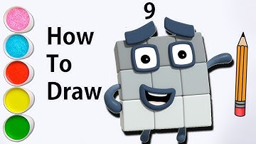How to draw Numberblock Nine - Learn to Count | Drawing Tutorial for Kids
