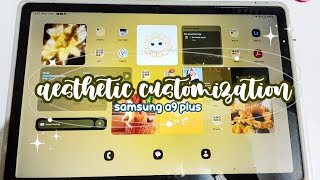 Customize my samsung galaxy tab a9 plus 💗✨| yellow theme🐻🤍| widgets, wallpaper🌷| #samsunggalaxy  screenshot 2