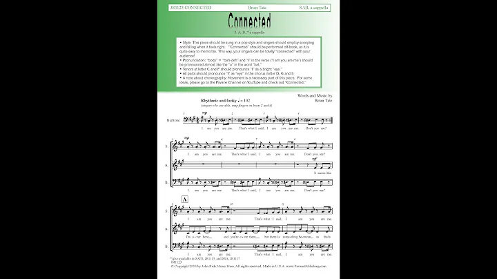 Connected (SAB Choir, a cappella) - by Brian Tate