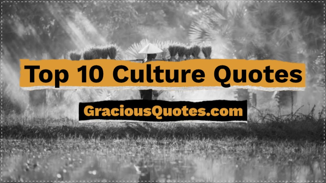 Top 10 Culture Quotes - Gracious Quotes