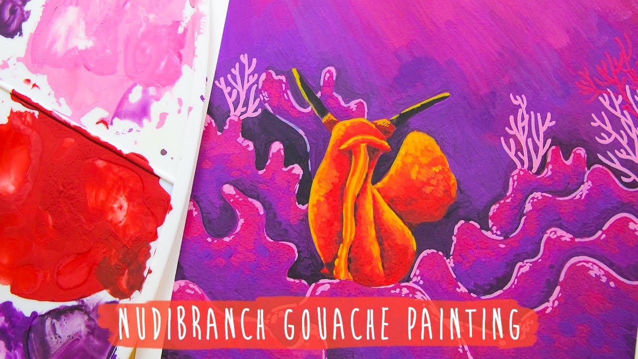 Nudibranch Gouache Painting Process