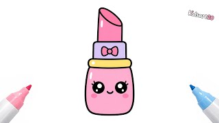 💄 Cute Lipstick Drawing 🎀 | Easy Step-by-Step Art for Kids