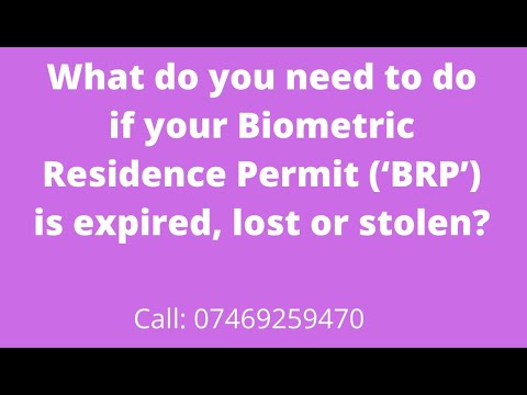 Biometric Residence Permit (‘BRP’) expired, lost or stolen?