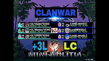 Mini Militia: CLANWAR: +3L vs LC [MUST WATCH]