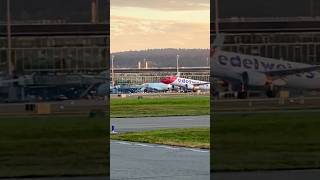 Edelweiss Airbus a320-200 Take off at Zurich on Runway 28