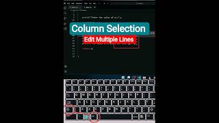 How to Edit Multiple Lines in VS Code (Column Selection) #shorts