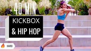 40 MIN POWERFUL CARDIO KICKBOXING &amp; HIP HOP | Burn Fat, Punch Away Stress, &amp; Have fun!!