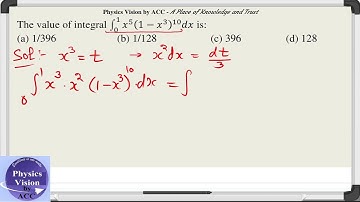 The value of integral ∫_0^1〖x^5 (1-x^3 )^10 dx〗 is:(a) 1/396  (b) 1/128  (c) 396 (d) 128