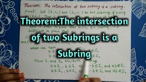Theorem : The intersection of two Subrings is subring