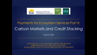 Payments for Ecosystem Services. Part 2. Carbon Markets and Credit Stacking