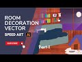 Speed art room decoration vector  guitar serenade  part1  illustratortips  diydecor