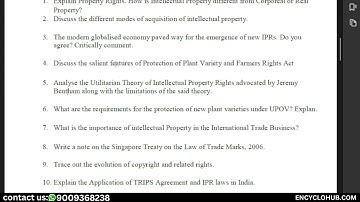 PGDIPR What are the requirements for the protection of new plant varieties under UPOV? Explan.