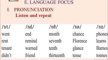 UNIT 15 SPACE CONQUEST -  LANGUAGE FOCUS - PRONUNCIATION TIENG ANH 11