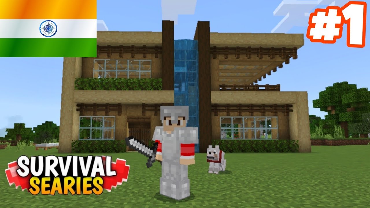 Minecraft PE Survival Series EP-1 in Hindi 1.21 | Made Op Survival base ...