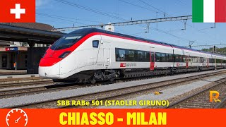 Cab Ride Chiasso  Como  Milan (SwitzerlandItaly) train driver's view in 4K