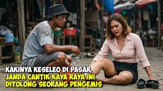 A BEGGAR HELPED THIS BEAUTIFUL, RICH WIDOW AFTER SPRAYING HER FOOTBALL IN THE MARKET