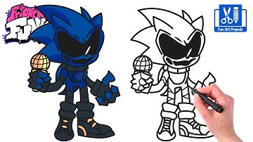 How To Draw Minus Sonic Exe | Como Dibujar Friday Night Funkin FNF - Easy Step By Step