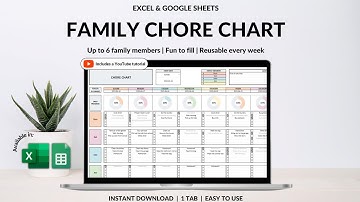Family Chore Chart - Weekly Calendar - Cleaning & Chore Checklist - Easy Daily Checklist