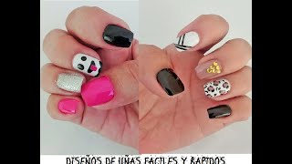 2 DiSeÑoS De UñAs FaCiLeS Y RaPiDoS uñas decoradas