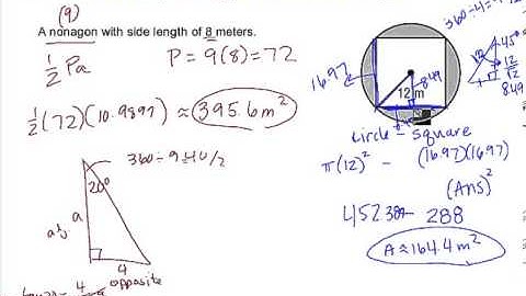 Geometry Area Unit - Section 4 Finding Areas of Regular Polygons part 2