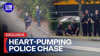 EXCLUSIVE: Alleged bank robbery sparks heart-pumping police chase | 9 News Australia