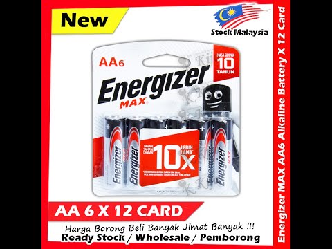 【12-CARD】Energizer Max AA Alkaline Battery 6pcX12card #Energizer #MAX #Alkaline #Battery