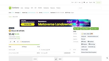 View BitcoinBR crypto price and chart live on CoinGecko, BTCBR market cap, 24-hour trading volume..