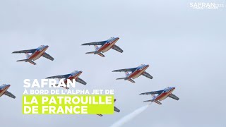 Safran à bord de l’Alpha Jet de la Patrouille de France