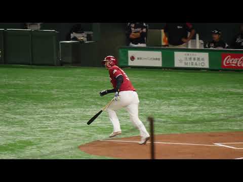 東北楽天ゴールデンイーグルス 浅村栄斗 バッティングフォーム&バッティング（レフトフェンス直撃のツーベースヒット）