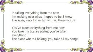 Bob Mould - Taking Everything Lyrics