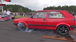 600HP VW Golf 2 VR6 TURBO vs Audi R8 V10 vs Mercedes ML63 AMG