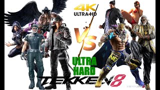 Tekken 8 Player VS CPU in Ultra Hard Mode [Only 1st Round] 4 players Arcade Offline Gameplay 4K UHD