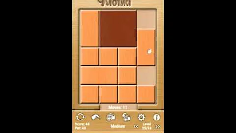 Klotski Medium Level 25 of 74 Par solution