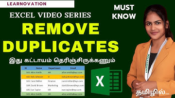 தமிழில் How to Remove Duplicates in Excel (Tamil Tutorial) | Must Watch #exceltamil #exceltips