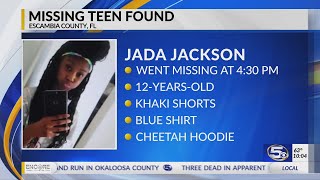 12-year-old girl reported missing out of Escambia County, Florida found safe