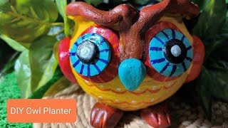 How to make Owl Planter/DIY Owl Planter/Planters Idea for Indoor/Wall Putty Planter