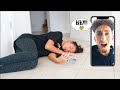 PASSING OUT OVER FACETIME!! *CUTE REACTION*